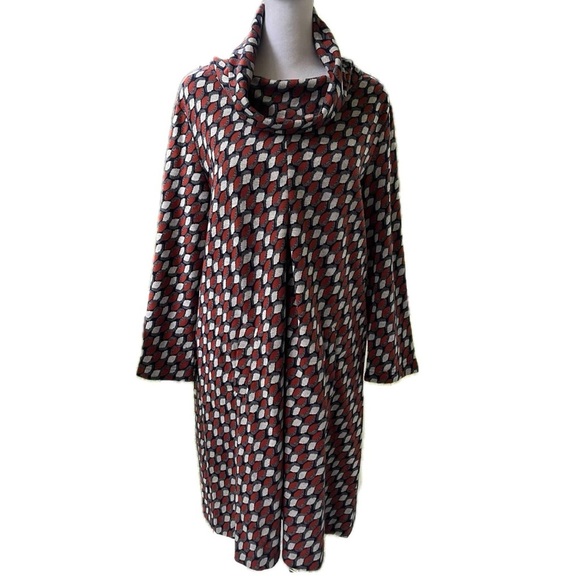 Tyler Boe Geometric Print Cowl Neck Tunic Sweater Dress – Size Medium - Picture 1 of 9
